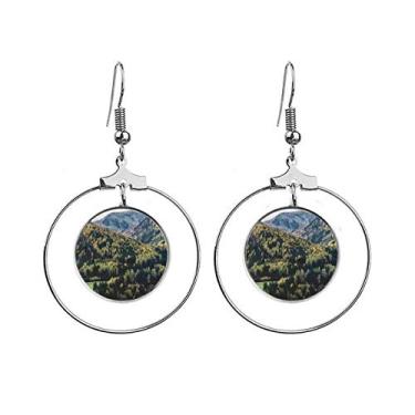 Imagem de Mountain Science Cenário natureza brincos verdes pendentes argola joia círculo gota