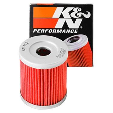 Imagem de K&N Filtro de óleo para motocicleta: Alto desempenho, Premium, projetado para ser usado com óleos sintéticos ou convencionais: Serve para Select Suzuki, Arctic Cat, Kawasaki veículos, KN-132