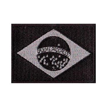 Imagem de Patch Bordado - Bandeira Brasil Negativa BD50046-109 Termocolante Para Aplicar