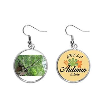 Imagem de Changbai Mountain Yuehua Art Deco, presente moderno com orelhas pendentes de folhas de outono joias