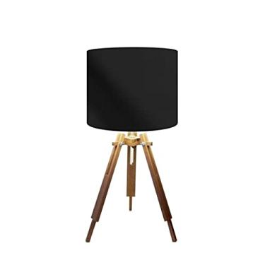 Imagem de Abajur Mesa Tripé Madeira 60cm Cores Lisas - Md1001 Cúpula Ø30