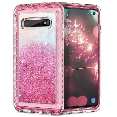 Imagem de Capa de areia movediça líquida com brilho de luxo para Samsung Galaxy S20 S10 Note 20 10 Plus 9 8 para iPhone 12 11 Pro Max XR XS Capa à prova de choque, rosa, para iPhone X XS