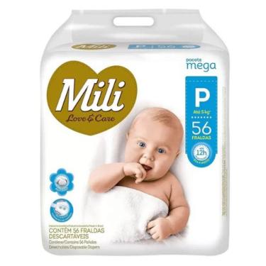 Imagem de Fralda Infantil Mili Love & Care Premium P C/56