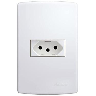 Imagem de Conjunto Tomada 2P+T com Placa 4X2, Alumbra, Siena 6081, Branco