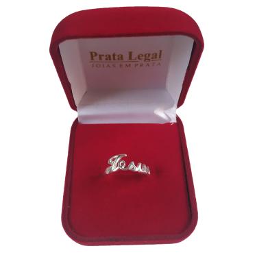 Imagem de Anel Jesus de Prata 925