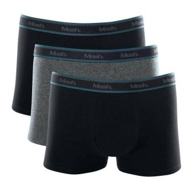 Imagem de Kit Cueca Boxer Mash 3 Peças Elástico Masculina Algodão