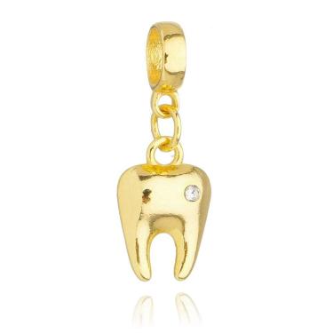 Imagem de Pingente Berloque Dente Odontologia Pandora Banhado a Ouro 18k - Premium