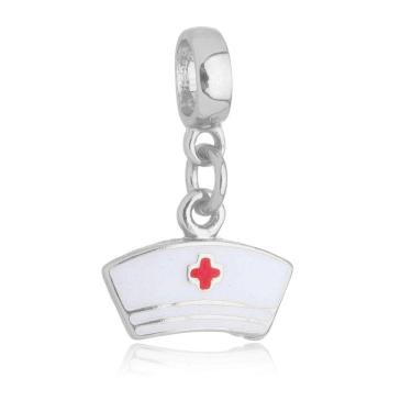 Imagem de Pingente Berloque Chapéu Da Enfermagem Pandora Banhado a Prata 925 - Premium