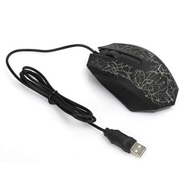Imagem de ASHATA Mouse para jogos com fio USB, Mouse óptico de 2000 DPI, mouse com fio profissional para mouse para jogos LOL com luz de fundo colorida A30 (preto)