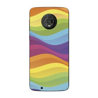 Imagem de Capa Case Capinha Samsung Galaxy Moto G6 Arco Iris Ondas - Showcase