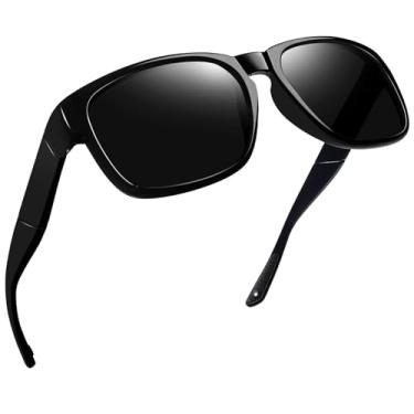 Imagem de Óculos de Sol Masculinos Femininos Polarizados Joopin Moda Unissex Proteção UV Protetor Solar Óculos Retrô Dirigindo Sombras Quadradas para Mulheres Homens (Clássico Preto)