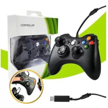 Imagem de Controle Com Fio Compatível Pra Xbox 360 Joystick Pc Cabo Usb - Atomex