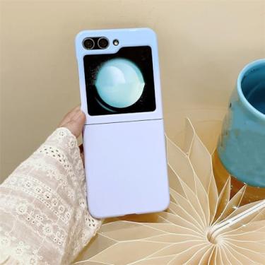 Imagem de Para samsung galaxy z flip 4 5 3 capa de cor gradiente de luxo para samsung zflip 5 flip4 flip3 5g capa traseira, skyblue, para samsung z flip 5