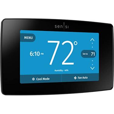 Imagem de Emerson Termostato inteligente Sensi Touch Wi-Fi com tela sensível ao toque colorida, funciona com Alexa, certificação Energy Star, fio C necessário, ST75 preto 14,3 cm x 8,6 cm x 3 cm