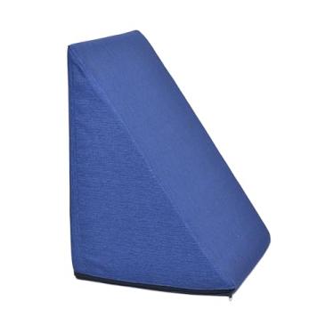 Imagem de Travesseiro Triangular Almofada Encosto Anatômico Apoio Costas Antirefluxo Repouso Leitura (Azul)
