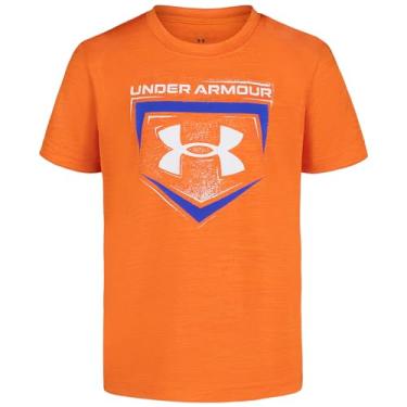 Imagem de Under Armour Camiseta masculina clássica com logotipo, estampa de marca de palavras e designs de beisebol, gola redonda, Placa Atômica, 5
