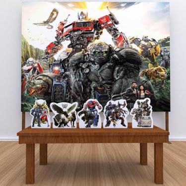 Imagem de Kit Decoração Festa de Aniversário Infantil Painel + Displays Transformers O Despertar das Feras