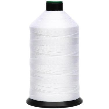 Imagem de HILOHILO Fio de nylon extra forte #207 Tex210 – 473 g, 2000 metros, solução de costura versátil para couro, estofamento, reparo de lona e mais (branca)