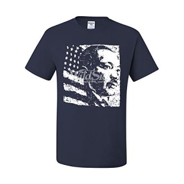 Imagem de Camiseta Dr. Martin Luther King Jr. Herói dos EUA Movimento dos Direitos Civis Camiseta, Azul-marinho, XG