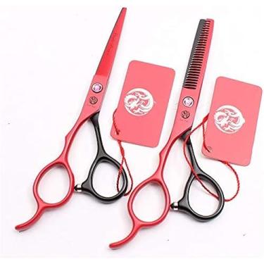 Imagem de Tesoura de cabeleireiro série canhoto tesoura de barbeiro profissional salão estilista tesoura corte afiado e preciso para cabeleireiro canhoto