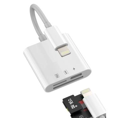 Imagem de Adaptador de leitor de cartão SD (3 em 1) Lightning para micro SD TF adaptador MFI certificado para iPhone carregamento flash viewer dongle câmera cartão de memória acessórios para 14 13 12 11 Pro Max