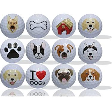 Imagem de Bolas de golfe para amantes de cães, pacote com 12 • Ótima ideia de presente de mães, pais e crianças - perfeita para a pessoa que tem tudo.