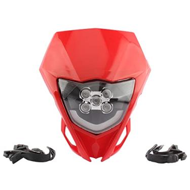 Imagem de PowerMotor Farol de bicicleta de sujeira, kit de faróis de LED para WR250F WR450F YZ125 YZ450F TTR 2015-2018 Most Dirt Pit Enduro Bike Farol dianteiro de motocicleta vermelho
