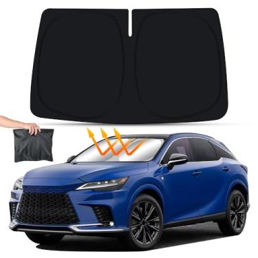 Imagem de LUNQIN Para-sol de carro para Lexus RX 2023 2024 350 350h 450h + 500h acessórios interiores automotivos pára-brisa dianteiro para-sol isolamento dobrável protetor refletivo guarda-sol cortinas de