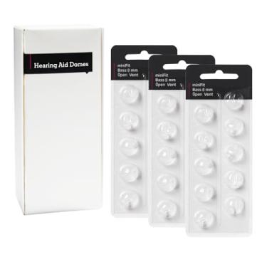 Imagem de Cúpulas de aparelho auditivo para substituição de Oticon, cúpulas de baixo de ventilação aberta Oticon Minifit (pacotes de 8 mm/3), cúpulas universais para aparelhos auditivos Oticon.