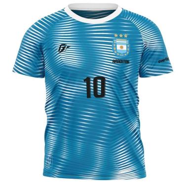 Imagem de Camiseta Filtro UV Infantil Argentina Azul Retrô-Masculino