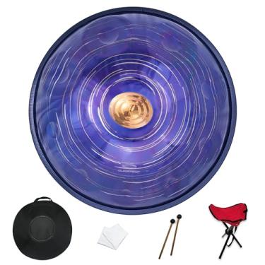 Imagem de GLADFRESIT Handpan, 56 cm, 10 notas, 440Hz, D menor, vem com suporte de panela, bolsa de mão, dois batedores e pano de poeira.