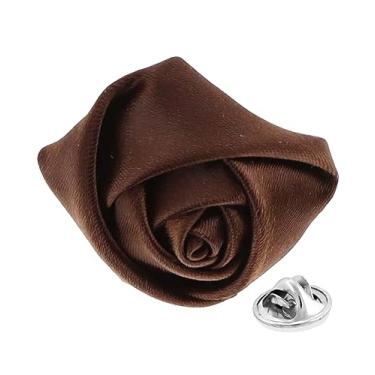 Imagem de Vittorio Vico Broche masculino formal de lapela de flor sólida: alfinetes de acessórios de terno de flor para terno ou smoking, 1.5" (3.80CM), Poliéster, Não aplicável