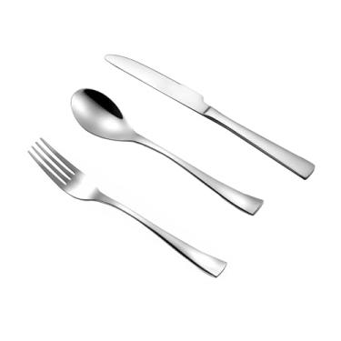 Imagem de RISON-Titanium Juego de Cubierto de Titanio 3 Piezas, Cubertería Completa de Cuchrara Tenedor Cuchillo de Carne, Vajilla para Casa/Cocina/Restaurante, Apto para Lavavajillas