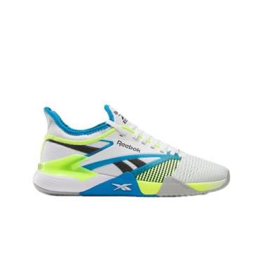 Imagem de Reebok Tênis unissex adulto Nano Court, Branco/Limão Digital/Aqua, 12 Women/10.5 Men