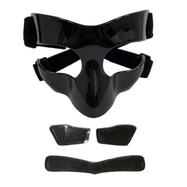 Imagem de Fancyes Máscara de basquete protetor facial para nariz quebrado, máscara facial leve para atletismo, treino, softball, 14cmx9cm