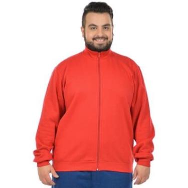 Imagem de Jaqueta moletom flanelado básica plus size masculina fenomenal Verde militar 50-Unissex