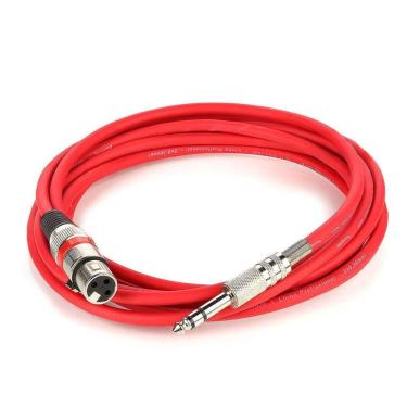 Imagem de Cabo De Microfone Xlr Para P10 Estereo - Vermelho - 25 Mt