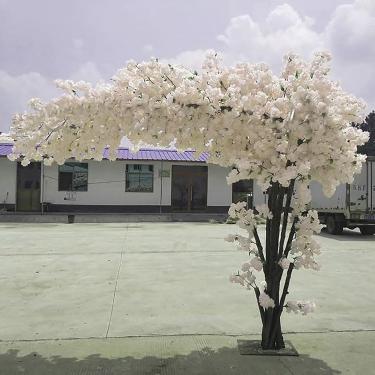 Imagem de Árvores artificiais de cerejeira/flor de pêssego, japonesas feitas à mão, árvore branca, árvore dos desejos, ambiente interno, externo, casa, escritório, festa, casamento, 1,8x1,2m