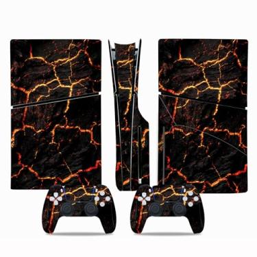 Imagem de Adesivo Skin para PS5 Slim Disc Edition, decalque de vinil para console de jogos e controle sem fio (preto)