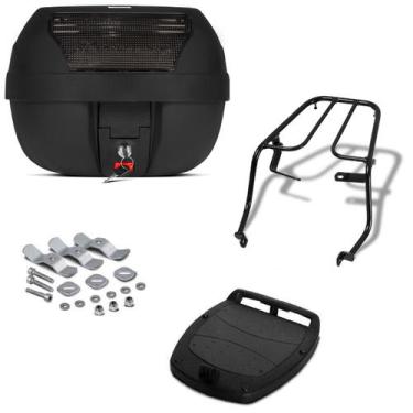 Imagem de Baú 28 Litros Pro Tork + Bagageiro Motos 5, FUME, XTZ 250 LANDER 2007 