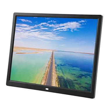 Imagem de Porta-retratos Digital de 15 Polegadas 1080P Suporte Multifuncional Reprodução de Imagens de Vídeo Música Relógio Calendário 100 240V Moldura de Vídeo Digital Preta (Plugue dos