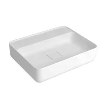 Imagem de Cuba de Apoio para Banheiro Slim Retangular com Mesa 50cm L13050 Branc