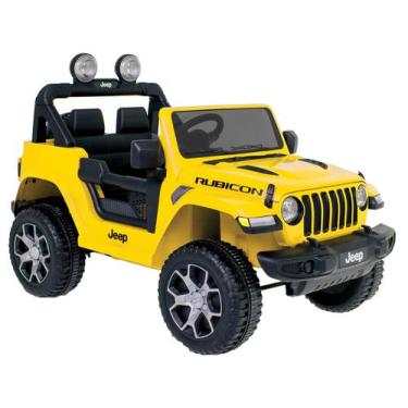 Imagem de Carro Elétrico Infantil Jeep Wrang 12V - Amarelo Bandeirante com Contr