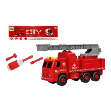 Imagem de Caminhão De Bombeiro Monta E Desmonta Brinquedo Didático - Toy King