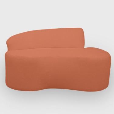Imagem de Sofa Organico Curvo 2 lugares 145 cm Boucle Terracota - Aliança Decor