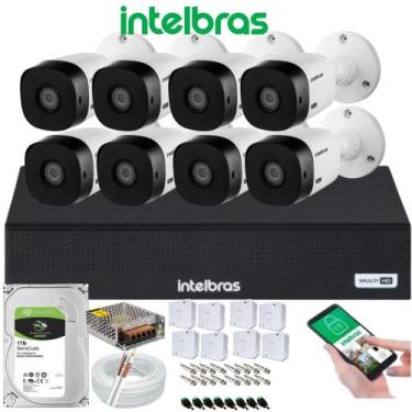 Imagem de Kit Intelbras 8 Câmeras Vhc 1120 20m Dvr De 8 Canais 1008C Hd 1tb+8 Ca