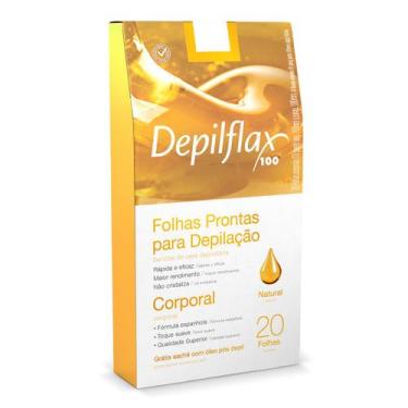 Imagem de Depilflax Folhas Prontas para Depilação Corporal / 20 folhas, 10cm x 1