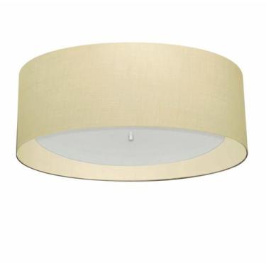 Imagem de Plafon Para Quarto Cilíndrico SQ-3008 Cúpula Cor Algodão Crú Bege - Vi