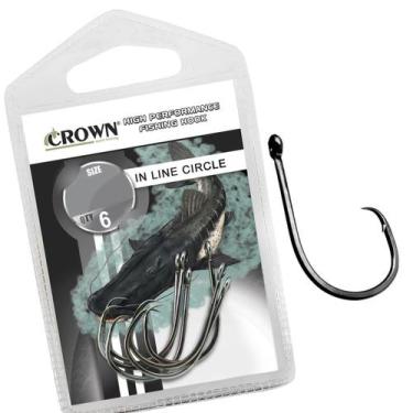 Imagem de Anzol Crown in Line Circle Black Nº 8/0 - 6 Peças