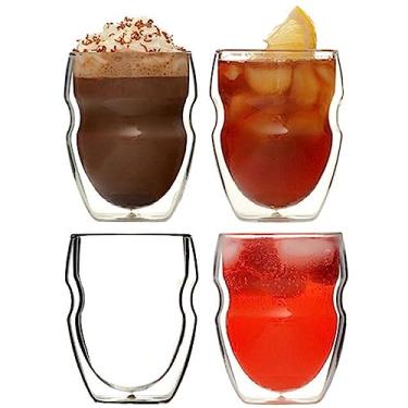 Imagem de Ozeri Copos Serafino com isolamento de parede dupla para bebidas e café, 236 ml, conjunto de 4
